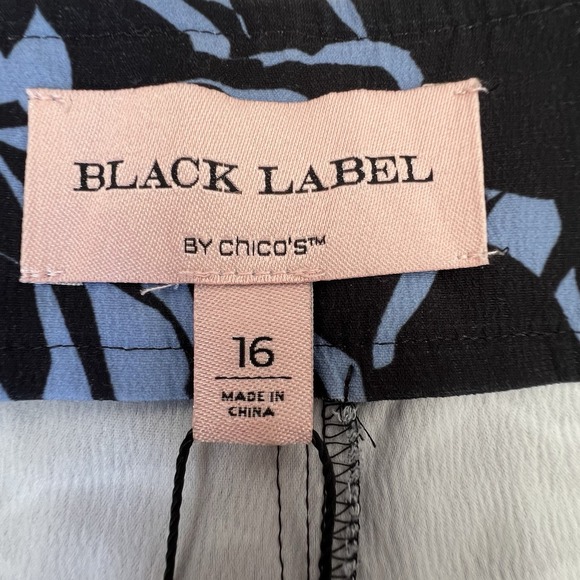 Chico's Black Label Blue Rose Floral Pants Statement Chic Art Print Sz 16 NWT - Picture 10 of 10